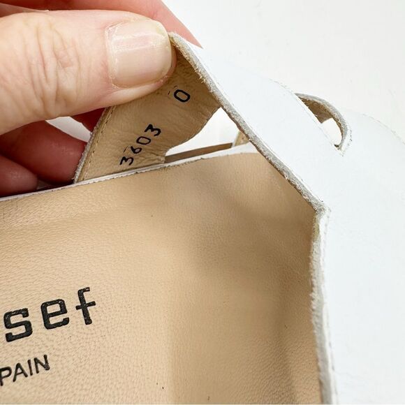 Jon Josef White Leather Greek Key Slip-On Flat Sandals Sz 10‎ - Picture 9 of 15